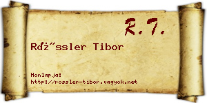 Rössler Tibor névjegykártya